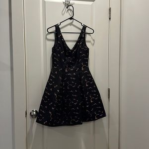 Black and pink floral dress